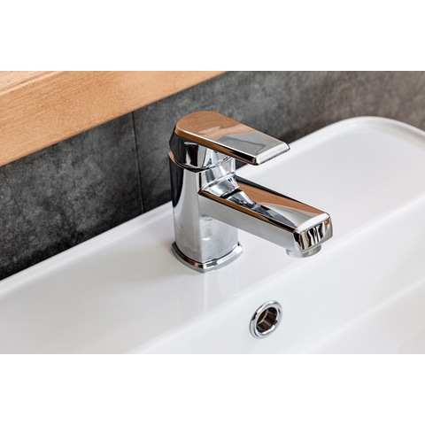 OneLife by Orange P02-021cr однозахватный полимерный смеситель для раковины, цвет хром Черный матовый sun-id-1517297 - Вид №2