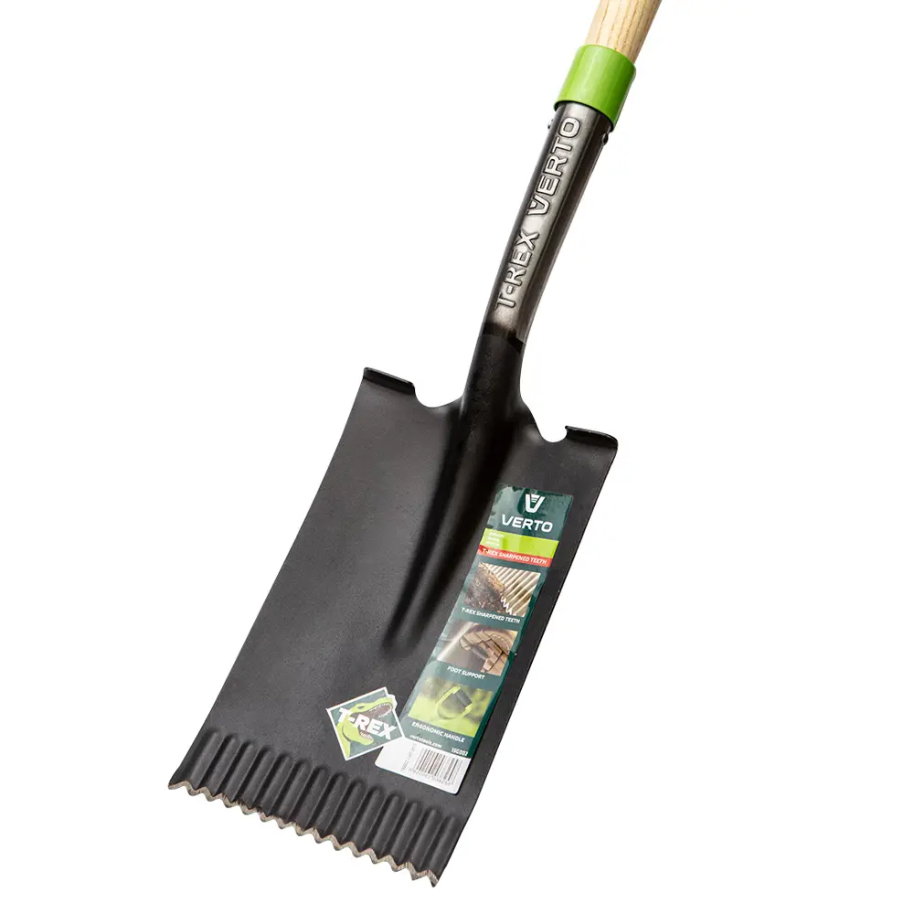 Лопата штыковая прямоугольная Verto 118.5 см сталь с черенком и зубьями STLM-2035237 - Вид №1