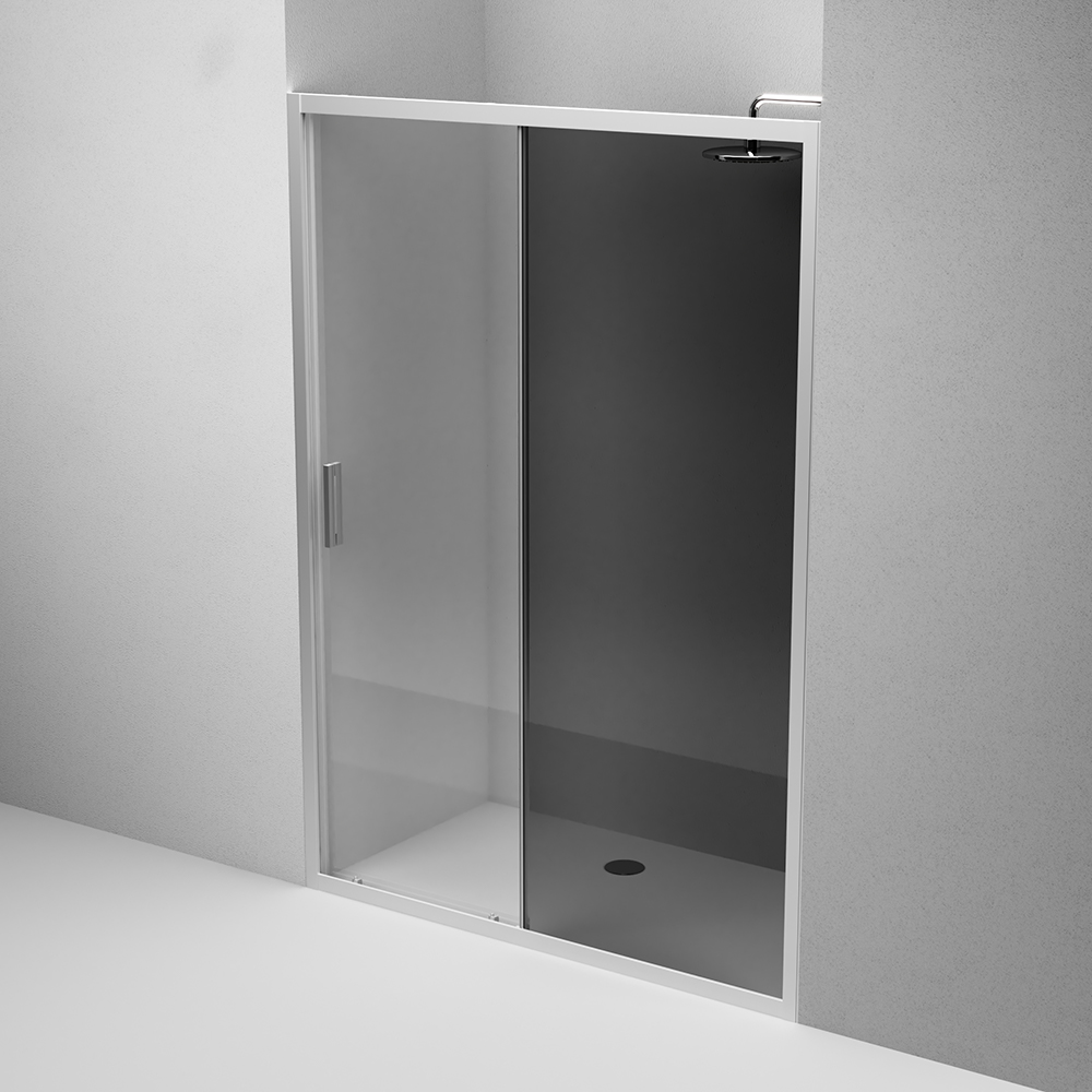 W90G-140-1-195MG Solo Дверь душевая 140х195 стекло тонированное профиль матовый хром AM.PM Gem - Вид №3