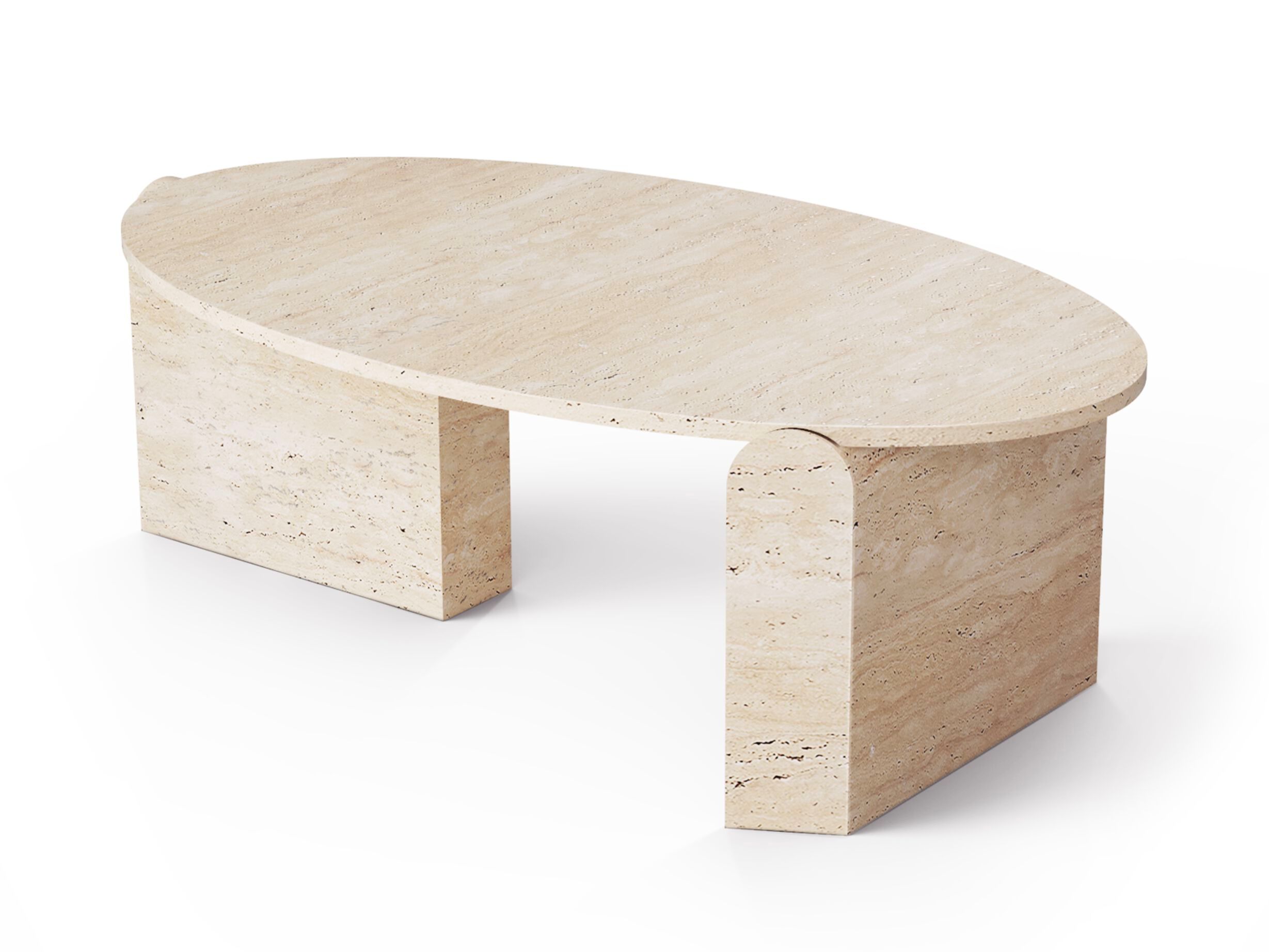 Травертин овальный низкий журнальный столик Mambo Unlimited Ideas Жан ARCH-00056170