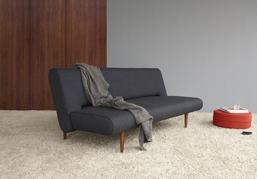Диван Unfurl с ножками из темного дерева и черной рамой, черный Innovation Living 772001514 - Вид №8