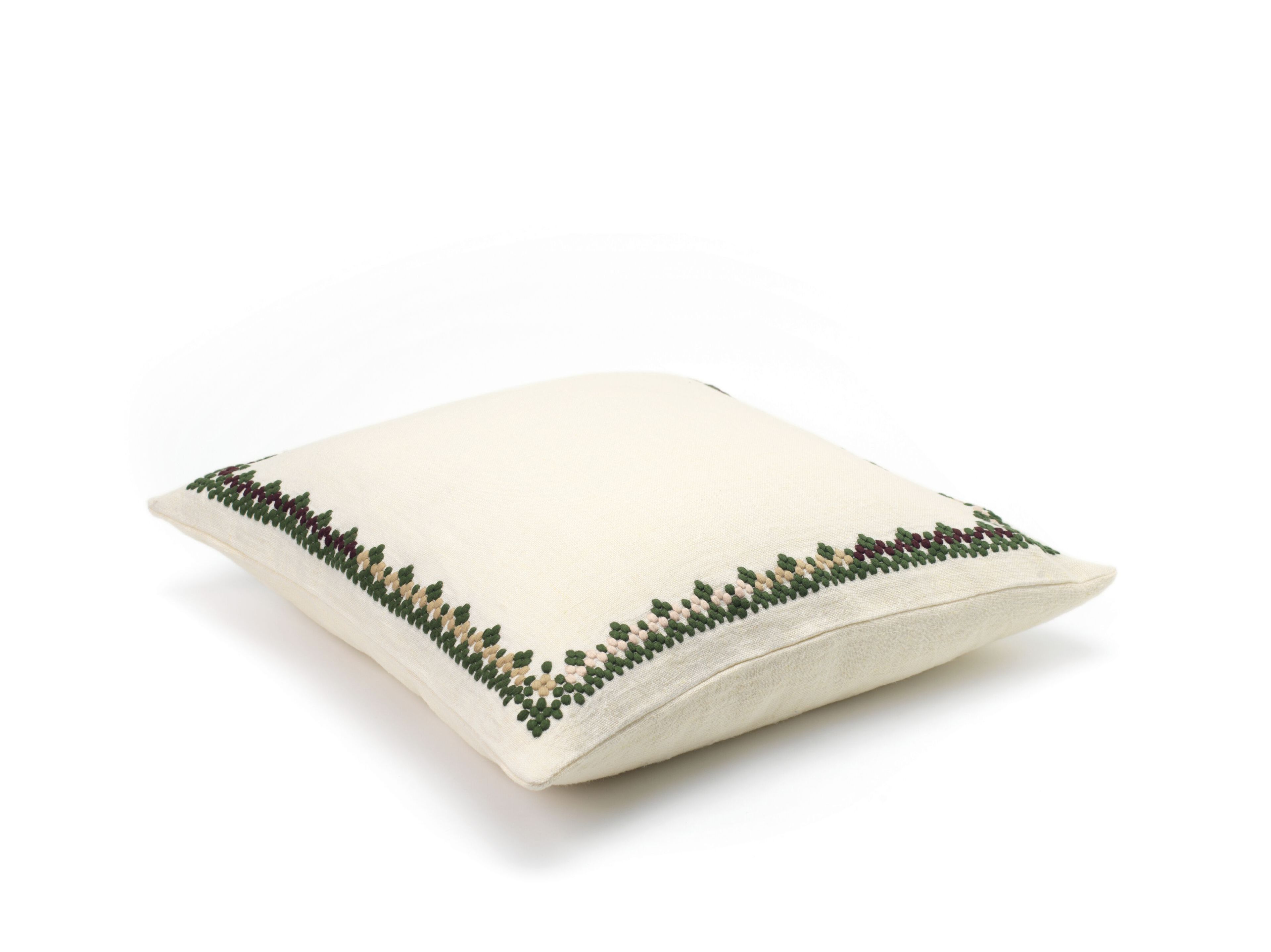 Льняная вышитая квадратная подушка Élitis MAYA ARCH-00137595 - Вид №4