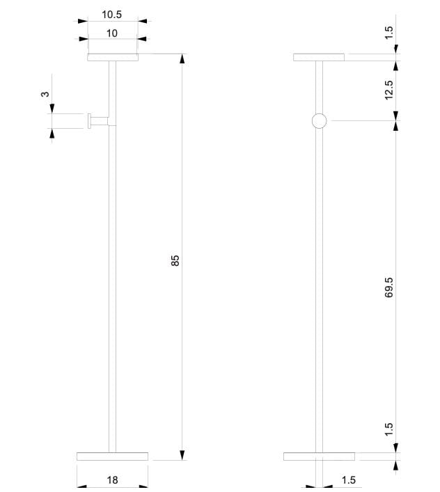 Стальной напольный держатель для полотенец Nic Curve ARCH-00047358