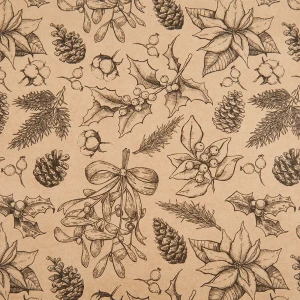 Упаковочная бумага «Листья» 70 см