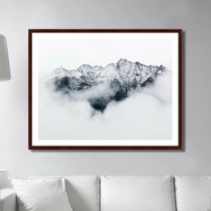 Фотокартина в деревянной раме 130х102 см Rieserferner Ahrn Nature Park, Italy КАРТИНЫ В КВАРТИРУ  264748 Белый;коричневый;разноцветный