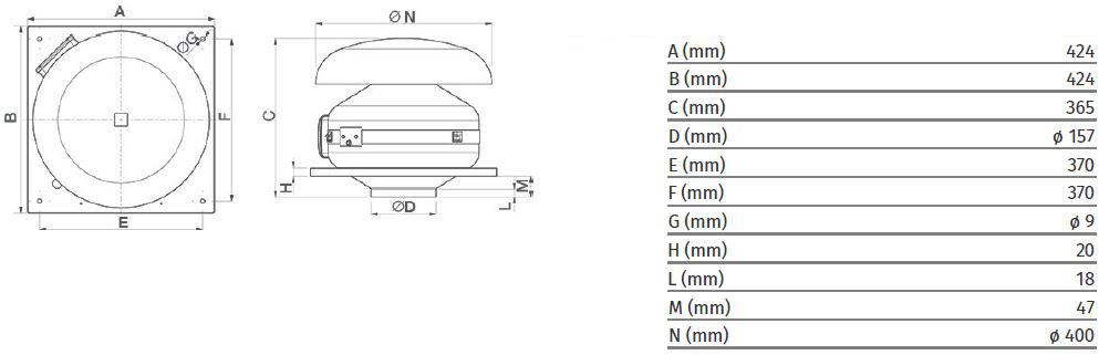 Vortice Центробежный канальный вентилятор для наружной крыши Ca md e rf 16184 - Вид №4