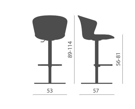 Высокий стул из ткани Kastel Kicca Plus ARCH-00074641 - Вид №2