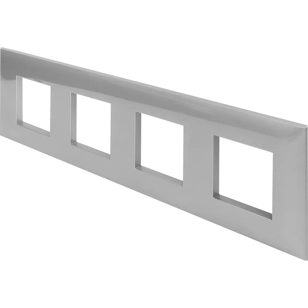 Рамка для розеток и выключателей DKC Avanti 4 поста цвет закаленная сталь STLM-2045476 - Вид №1