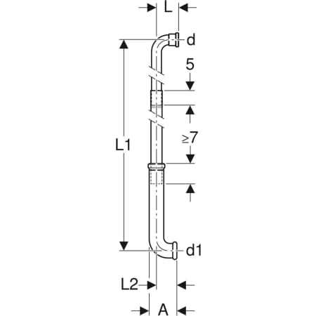 119.611.16.1 Колено смыва Geberit 90°, в комплекте, раздвижное, с изолирующими сегментами и защитными заглушками Geberit  - Вид №2
