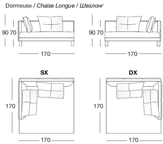 Longhi Мягкая кушетка из кожи Loveluxe sun-id-1507891 - Вид №3