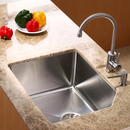 KHU121-23-KPF2160-KSD30SN Накладная раковина на столешницу  прямоугольная Krausru  - Вид №1