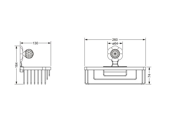 Полочка-решётка прямоугольная JOERGER Florale Crystal 600.00.105.000-AA - Вид №1