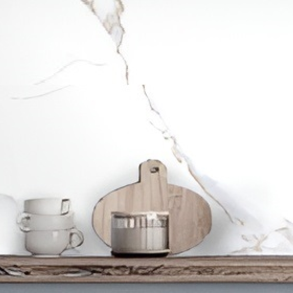 Кухонный фартук АБС Stella Light Мрамор Бьянко 600*3000*0,75мм (1 шт.) STSR-981 - Вид №1