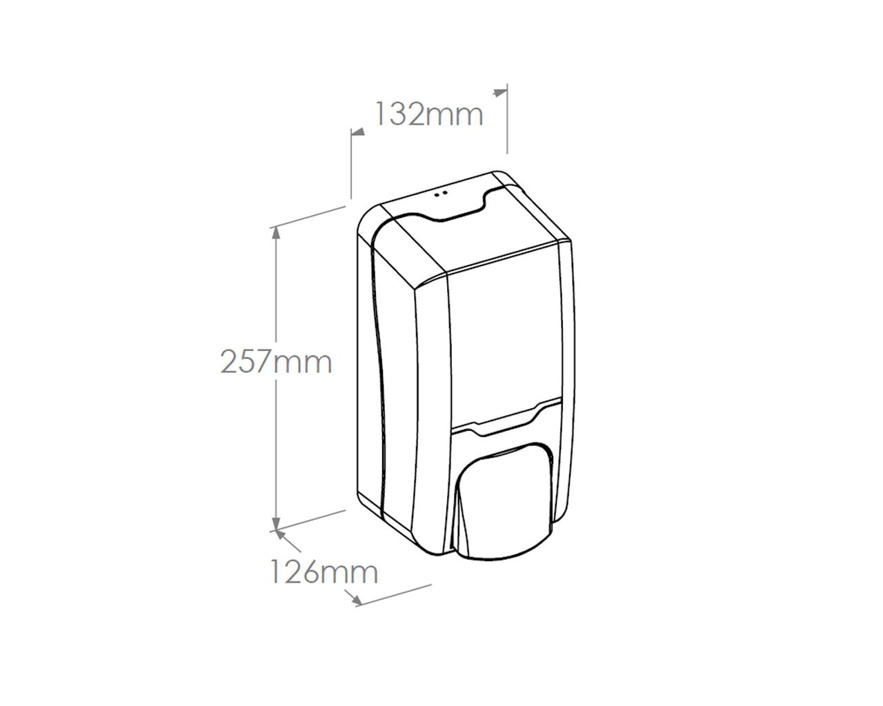 DHB201 Дозатор пенного мыла HARMONY для одноразовых картриджей 1000 мл, пластик, прозрачный белый Merida  - Вид №1