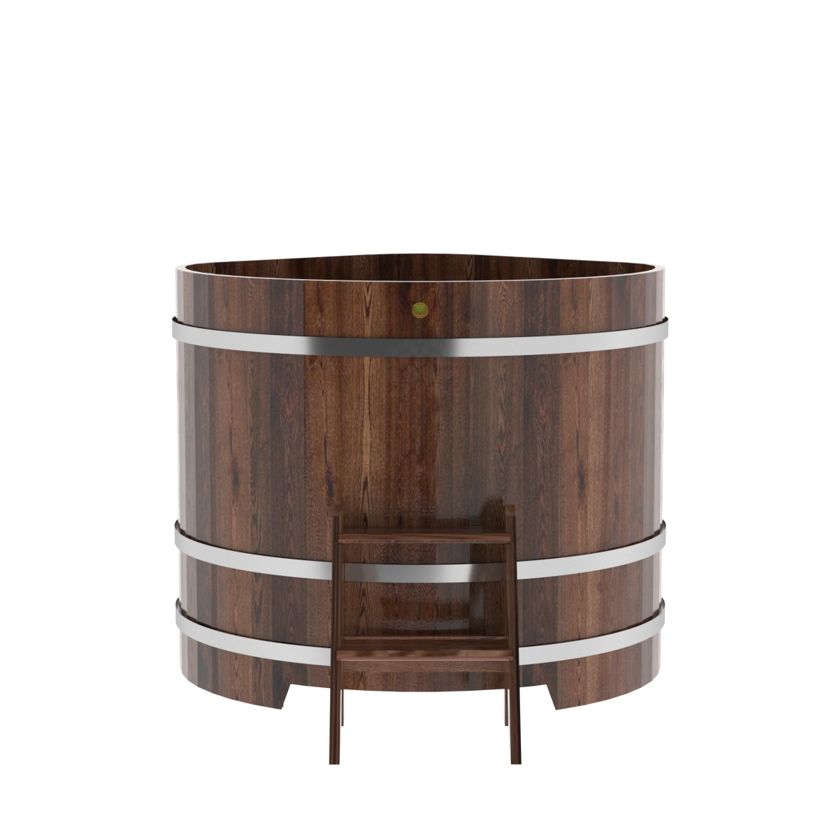 1233 Купель угловая из лиственницы 1,19х1,19х1,1 морёная премиум Alyarus  - Вид №3