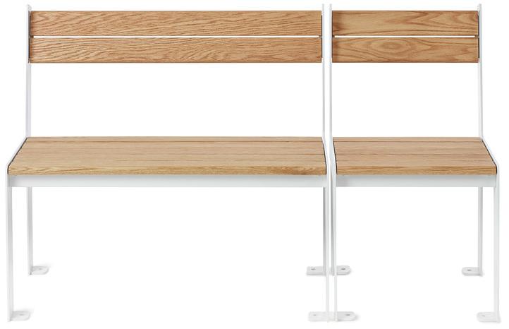 Nola Industrier Садовая скамейка из стали и дерева Low/high U11-59/2 - Вид №1