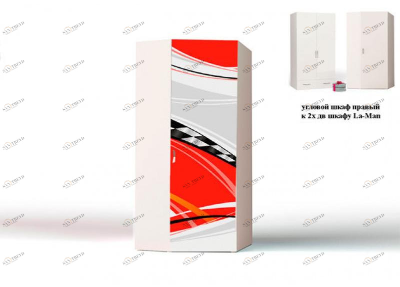 Шкаф угловой ABC-KING La-Man (правый) красная 4631148150744