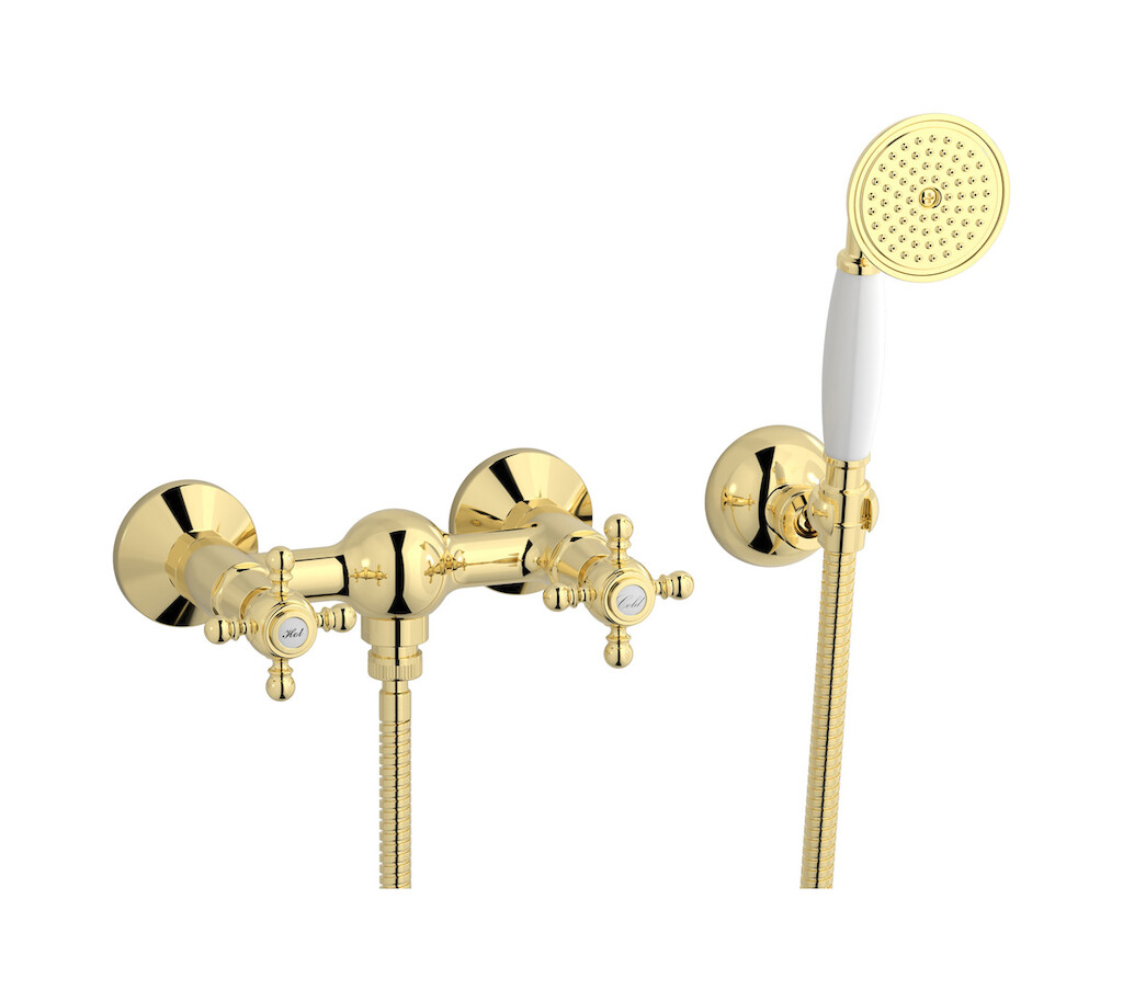 Встроенный смеситель для душа в комплекте с душевым гарнитуром. WE ARE IB hr350ii Pale Gold Hermes