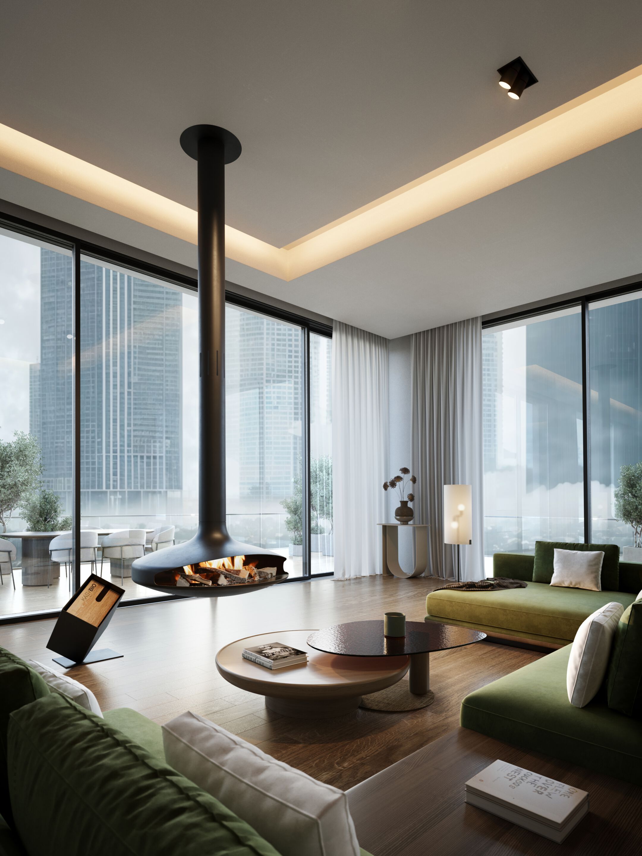 Центральный подвесной камин из биоэтаноловой стали Focus creation Gyrofocus ARCH-00051252 - Вид №2