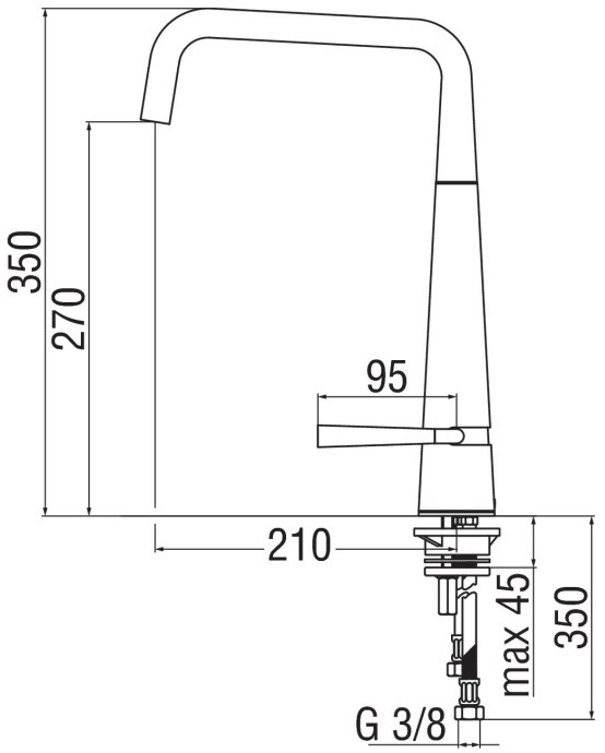 Nobili Rubinetterie Смеситель для кухни хромированный с поворотным изливом Likid Lk00113cr - Вид №1