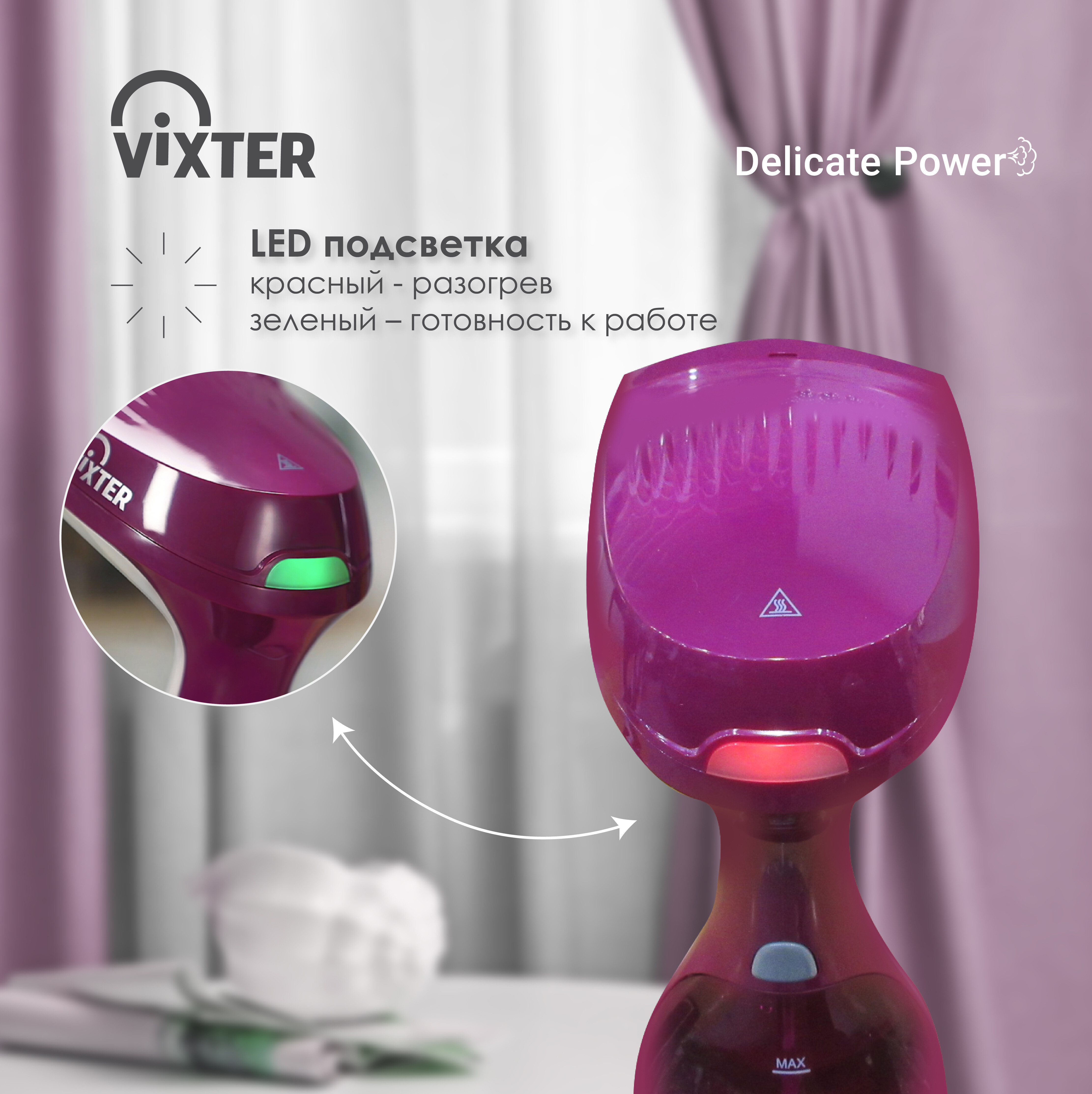 8184130 Отпариватель VIXTER GSH-1600 белый STDN-0143560 - Вид №8