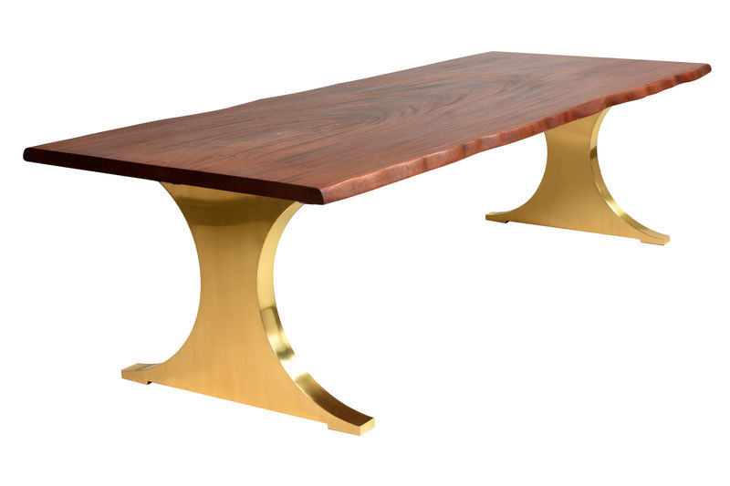 Сделанный на заказ стол Wany edge с основанием из полированной латуни ijlbrown sun-id-3251855