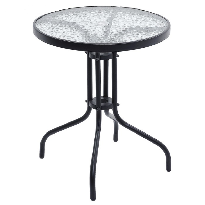Стол садовый Мини Марсель STLM-0063033 - сталь и стекло ø60 см 85481263 Santreyd 