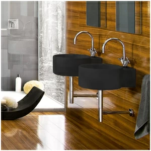 C4526 Подвесная раковина настенная овальная Neutra Design  черная