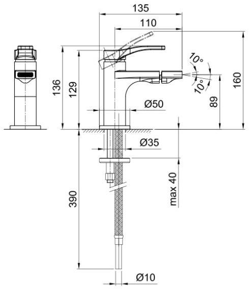 ABOUTWATER Смеситель для биде на одно отверстие на террасе Al/23 Fantini Rubinetti sun-id-1444741 - Вид №2