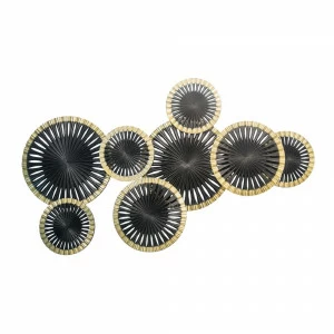 Панно декоративное настенное из дерева 160х90 см золото с черным Black Sunshine EVENHOME  00-3878825 Черный;золото