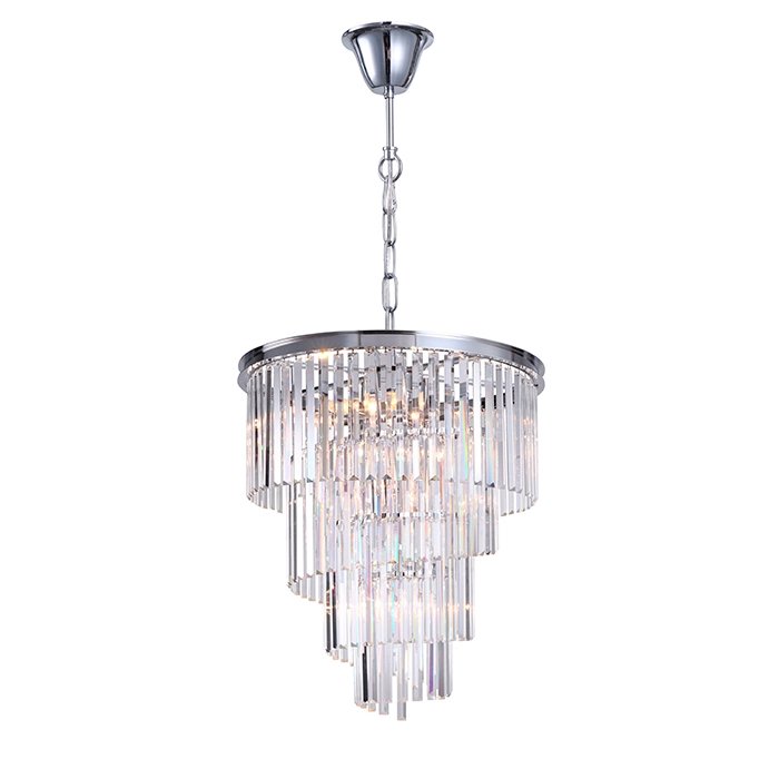 Люстра стеклянная на 10 ламп 80х66 см хром Helix KR0262P-10/clear DELIGHT COLLECTION ДИЗАЙНЕРСКИЕ 00-3883115 Прозрачный;хром  - Вид №1