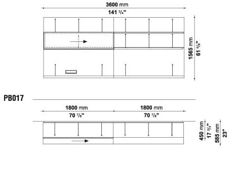 Шкаф с распашными дверцами с ящиками B&B Italia PAB ARCH-00141754 - Вид №8