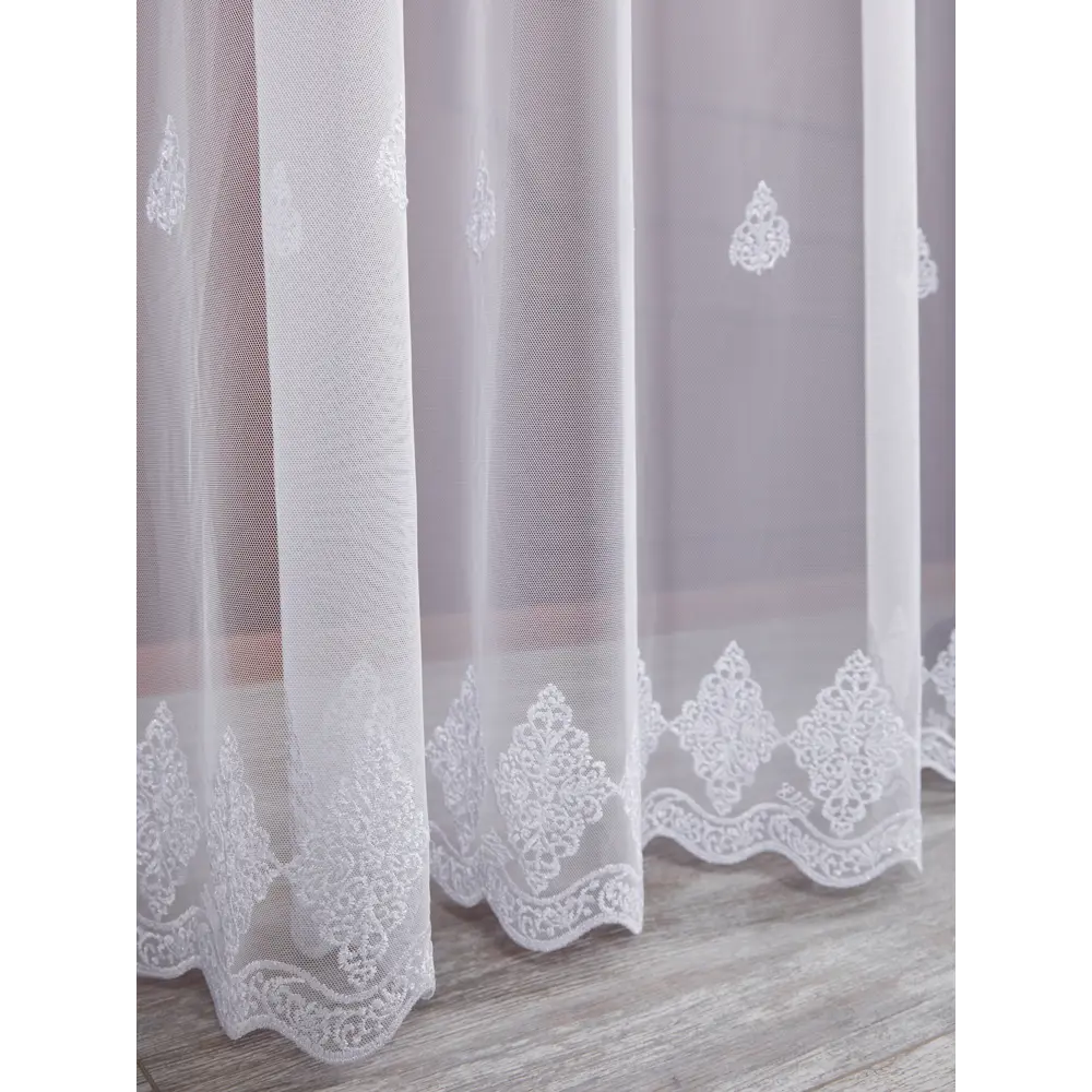 Тюль 1 м/п Коронки сетка 280 см цвет бело-серый 85337331 STLM-2015036 ELIT HOME  - Вид №3