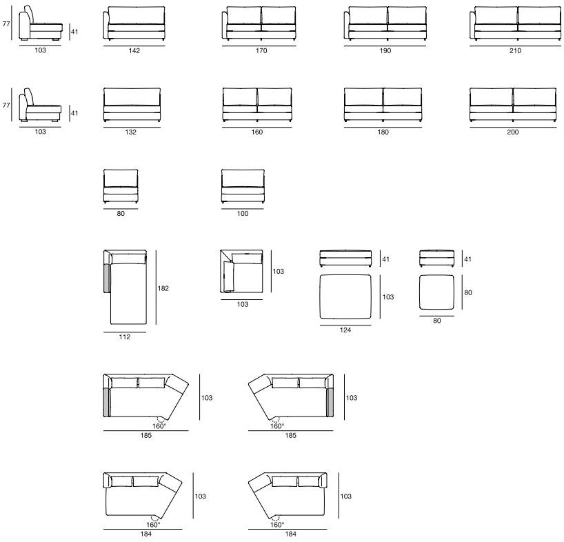 CTS SALOTTI Модульный угловой диван из ткани Bloom sun-id-1490902 - Вид №5