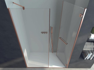 Алюминиевая и стеклянная нишевая душевая кабина с распашной дверью