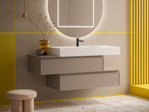 Подвесной умывальник с ящиками