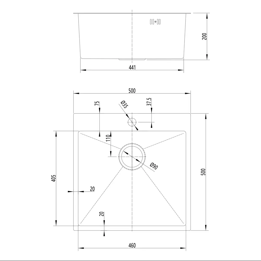 МОЙКА КУХ 50X50 Г20 САТ МЕТ KONSENSA STLM-2044967 - Вид №11