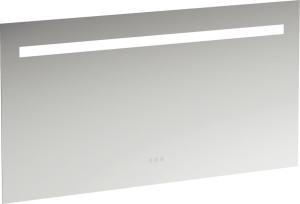 H4476839501441 Зеркало, 1300 мм, с встроенной горизонтальной LED подсветкой и естественным светом, три сенсорных выключателя (вкл/выкл/затемнение/изменение цветовой температуры 2700–6000 K), алюминиевый каркас, IP44 LAUFEN PRO