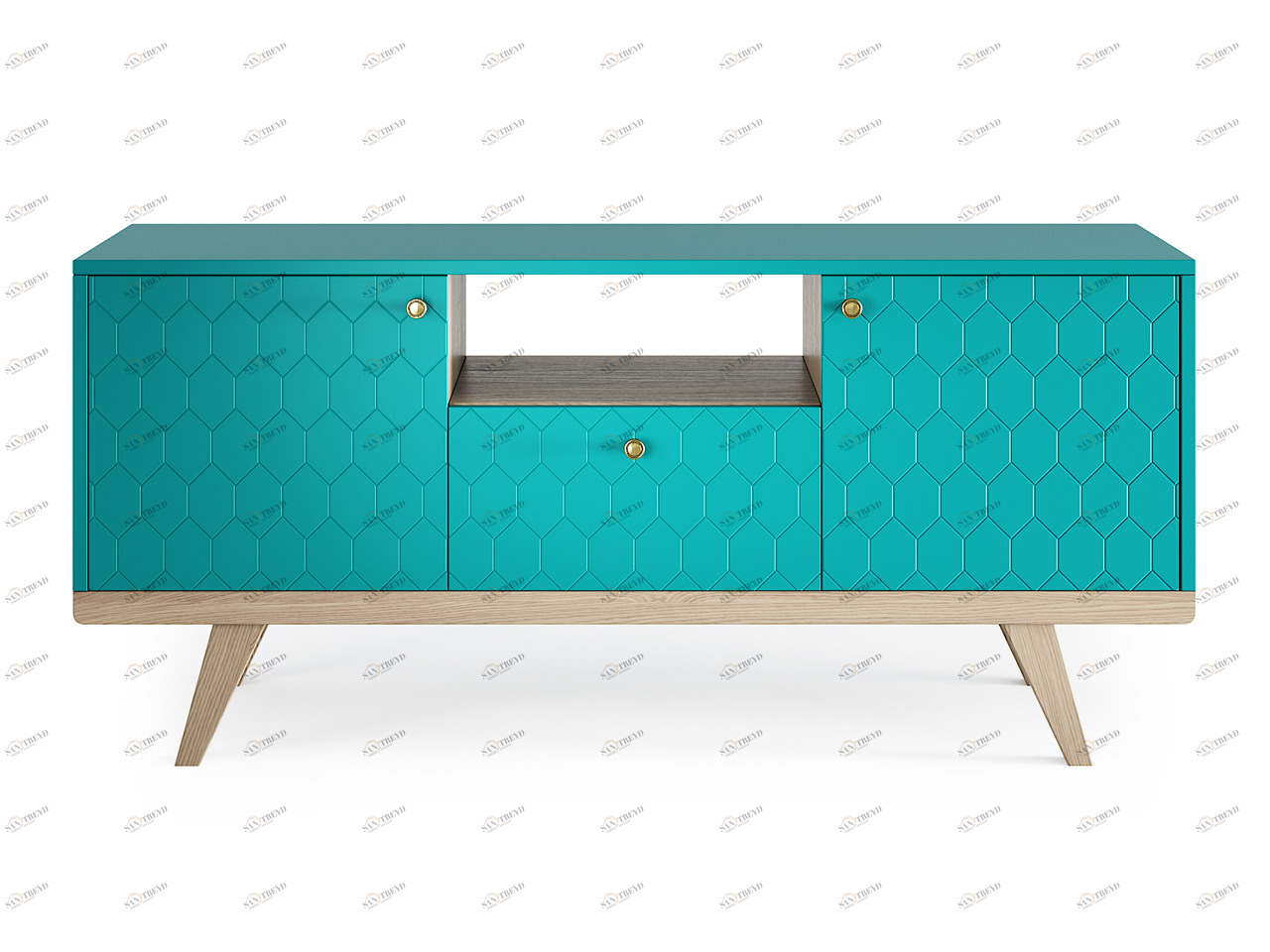 Тумба под телевизор с ящиком бирюзовая Thimon THE IDEA  210263 Голубой 