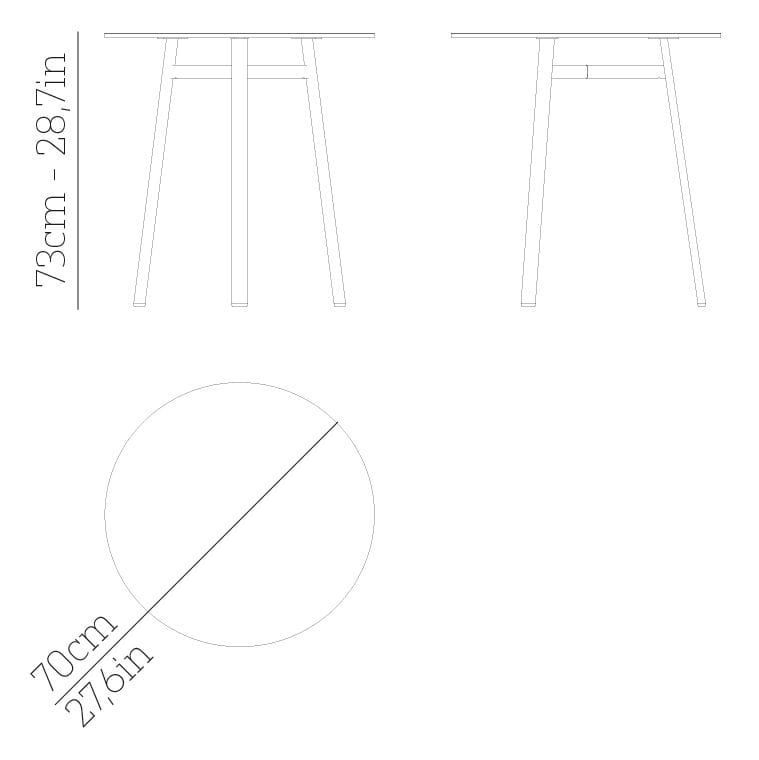Круглый стальной стол с порошковым покрытием BABEL D Kano ARCH-00048697 - Вид №4