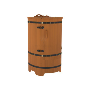 879 Фитобочка прямая "Премиум" цвет коньяк, покрытие тиковым маслом, фурнитура черная Alyarus