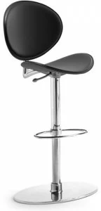 Inday Поворотный стул с регулируемой высотой из алюминия и кожи Tamago