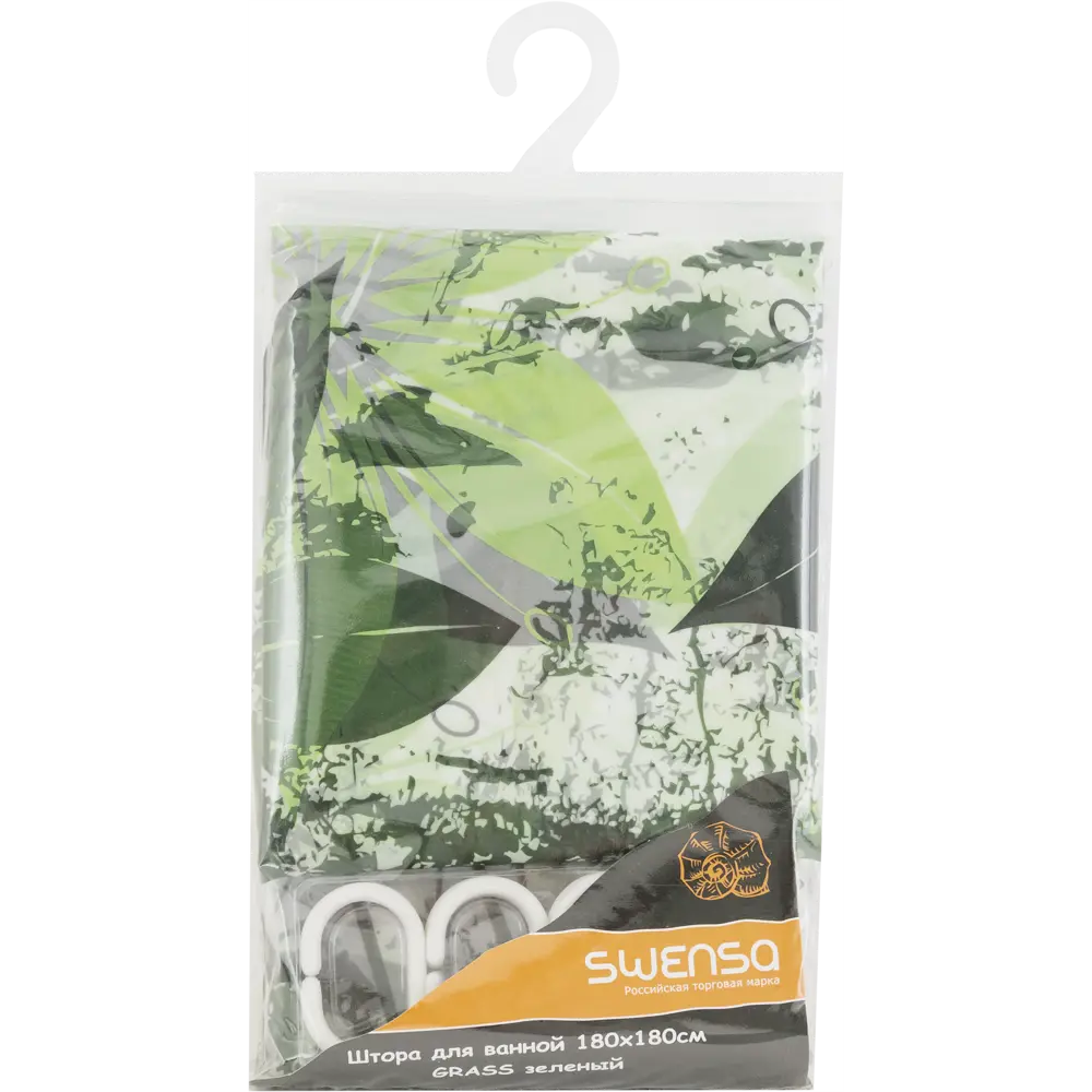 Штора для ванны Swensa Grass с кольцами 180x180 см PEVA, цвет мультиколор SWC-50 STLM-2037142 - Вид №5