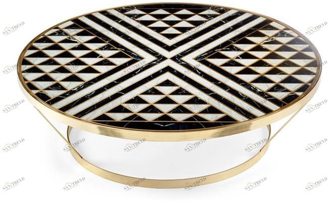 Mambo Unlimited Ideas Круглый журнальный столик из мрамора sun-id-1482639