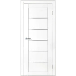 Дверь межкомнатная со стеклом Легда-28 70x190 см полипропилен цвет белое дерево с замком и петлями
