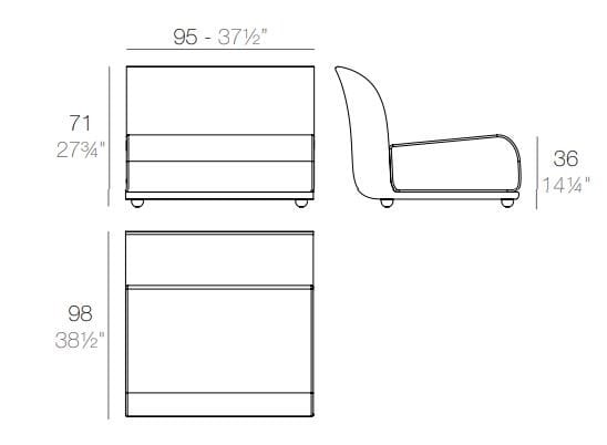 Тканевый модульный садовый диван Vondom Suave ARCH-00133002 - Вид №8