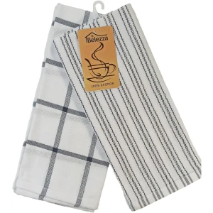 Набор полотенец вафельных Belezza Винсенте 090 40x60 см цвет серо-белый 2 шт.