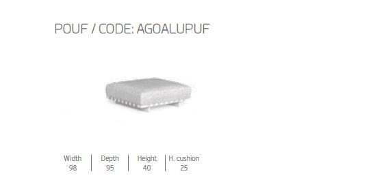 Ткань прямоугольный сад пуфик Talenti Argo-alu ARCH-00138633 - Вид №4