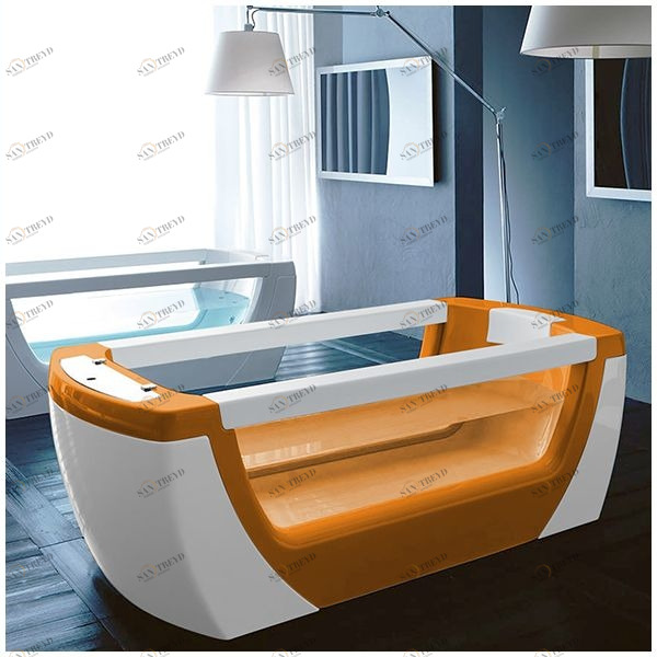 Ванна Gruppo treesse Vision VTL-V1381-O оранжевая стеклянная прозрачная VTLV1381O
