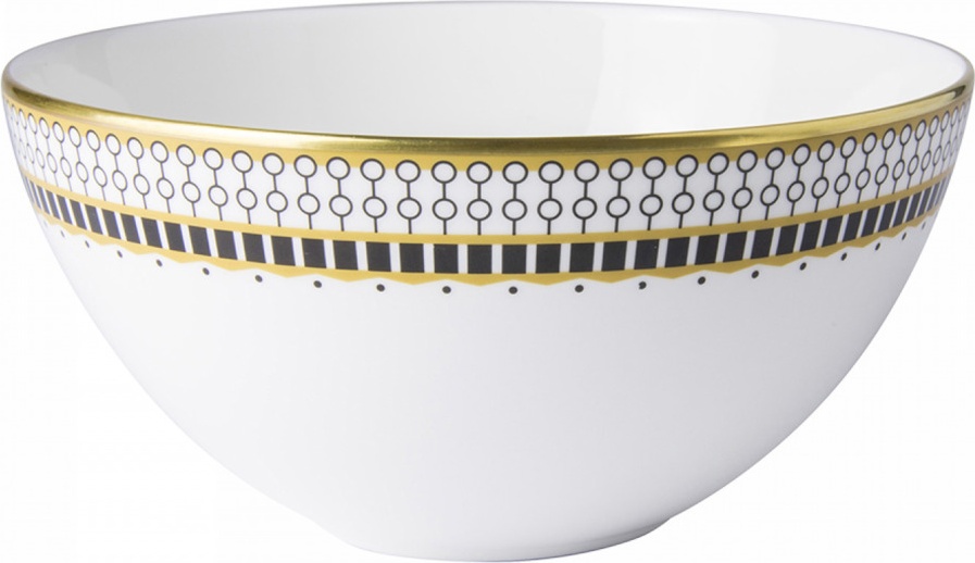 10650444 Royal Crown Derby Салатник индивидуальный Royal Crown Derby "Вибрации" (Oscillate, Onyx) 13см Фарфор костяной 